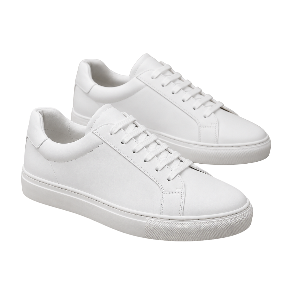 Classic White Premium Leather Trainers | Loont Stheken