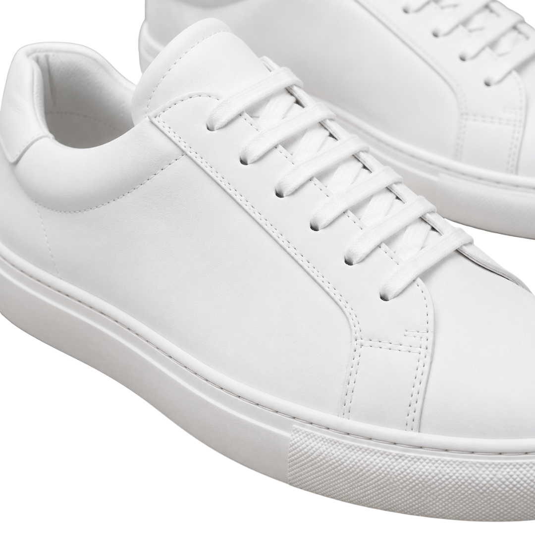 Classic White Premium Leather Trainers | Loont Stheken